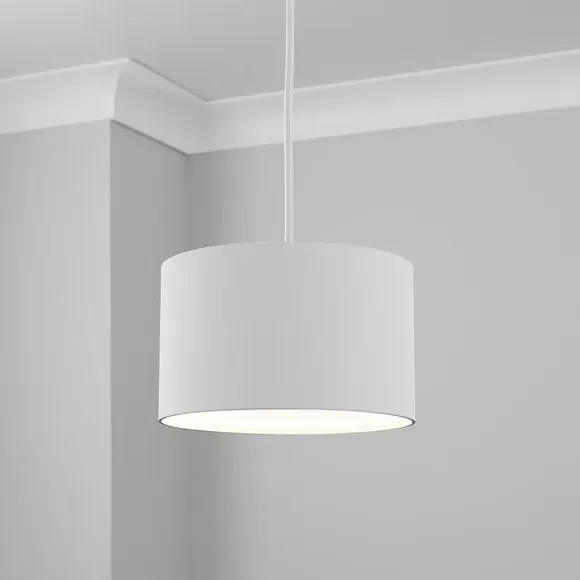 Drum Lamp Shade - White, Polycotton