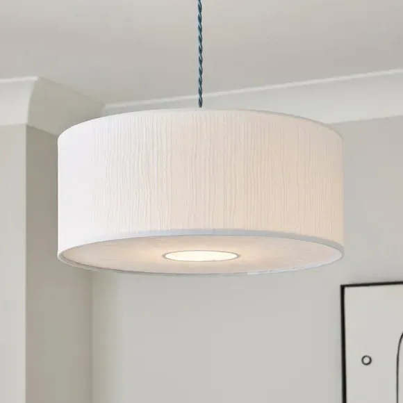 Drum Lamp Shade with Diffuser - White, Paper image