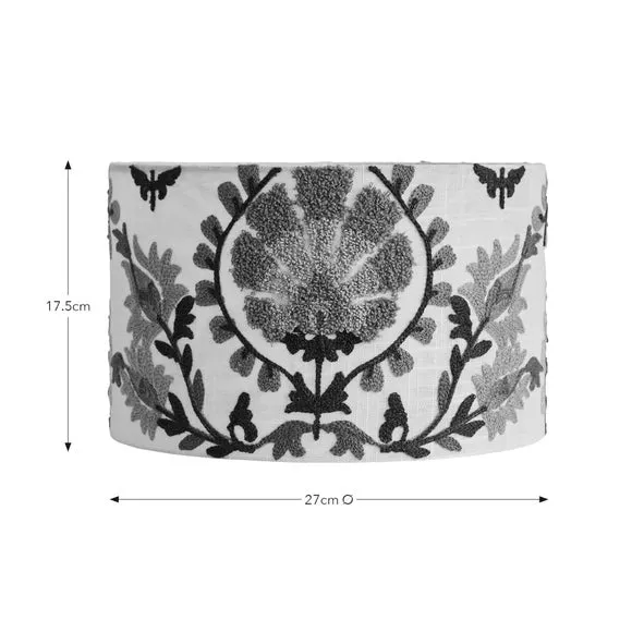 Drum Lamp Shade with Embroidery - Multicolor