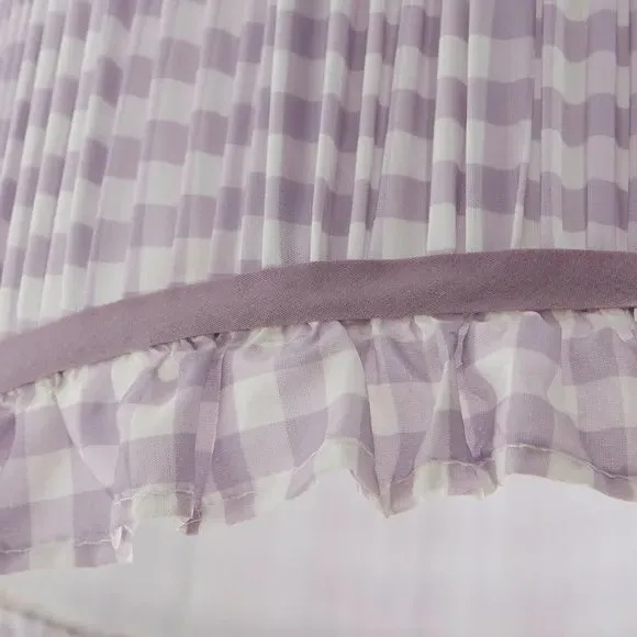 Drum Lamp Shade with Frills - Lilac, Polyester