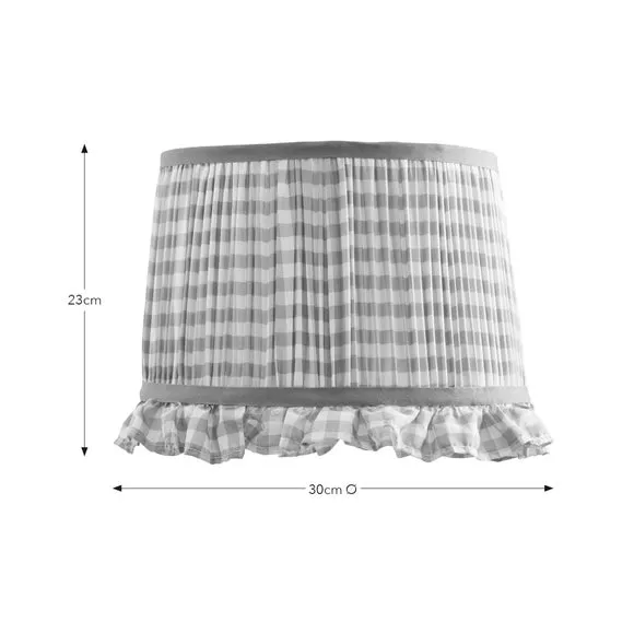 Drum Lamp Shade with Frills - Lilac, Polyester