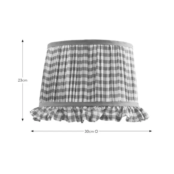 Drum Lamp Shade with Frills - Orange, Polyester