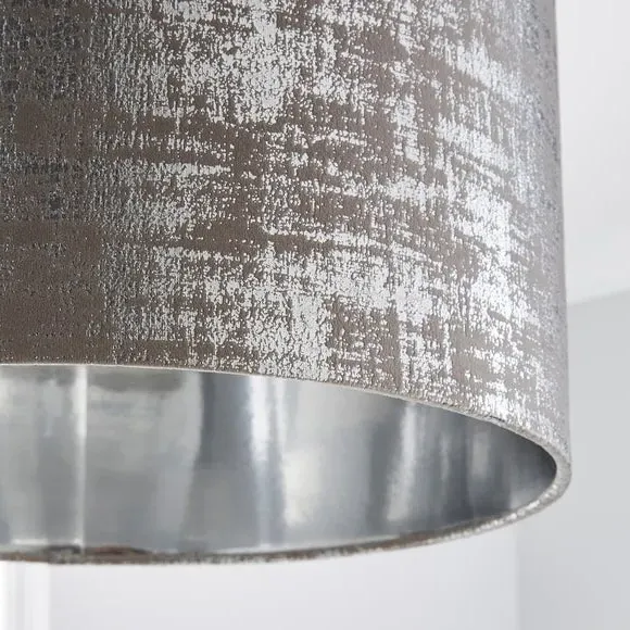 Drum Lamp Shade with Metallic Inner - Gold, Velour