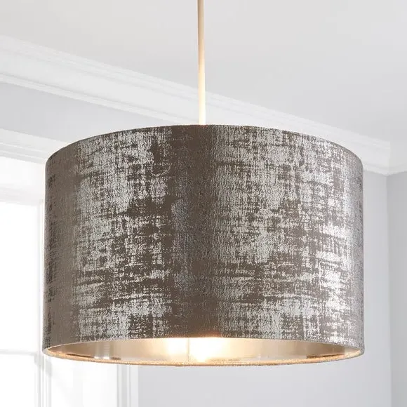 Drum Lamp Shade with Metallic Inner - Gold, Velour image