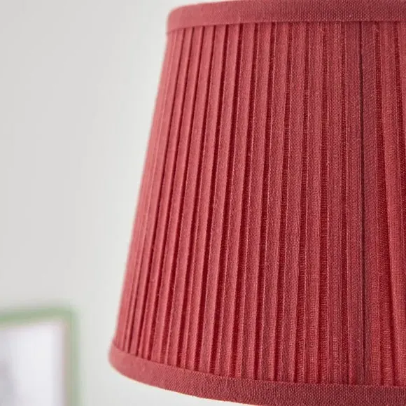 Drum Lamp Shade with Pleated Detail - Fuschia
