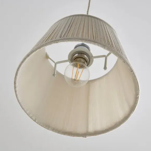Drum Lamp Shade with Pleated Detail - Ivory