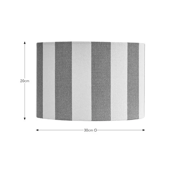 Drum Lamp Shade with Stripes - Dark Pink, Fabric