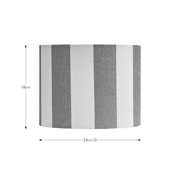 Drum Lamp Shade with Stripes - Dark Pink, Fabric