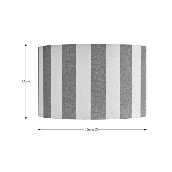 Drum Lamp Shade with Stripes - Dark Pink, Fabric