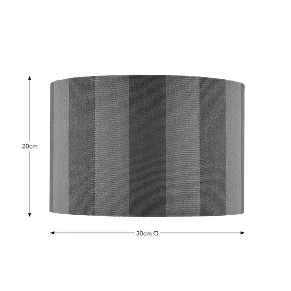 Drum Lamp Shade with Stripes - Emerald, Fabric