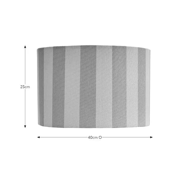Drum Lamp Shade with Stripes - Emerald, Fabric