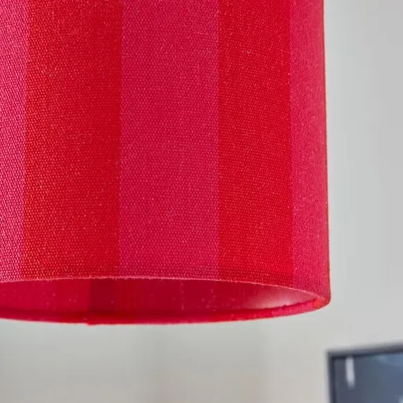 Drum Lamp Shade with Stripes - Magenta, Fabric