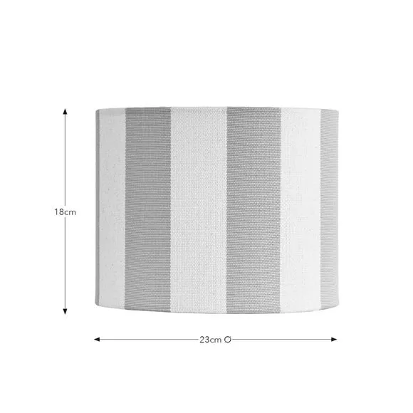 Drum Lamp Shade with Stripes - Natural, Fabric