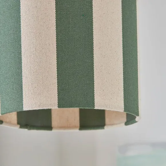 Drum Lamp Shade with Stripes - Olive, Fabric