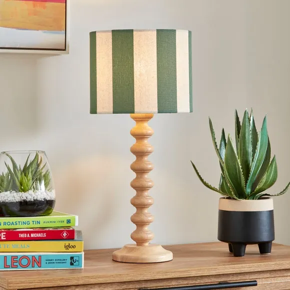 Drum Lamp Shade with Stripes - Olive, Fabric