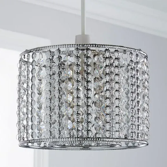 Drum Pendant Shade Easy Fit - Silver, Steel