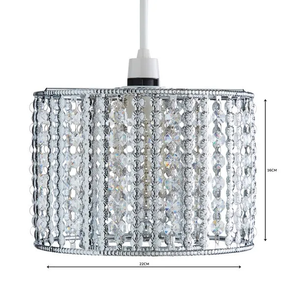 Drum Pendant Shade Easy Fit - Silver, Steel