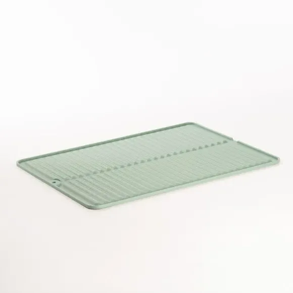 Drying Mat with Ribbed Design - Green, Silicone