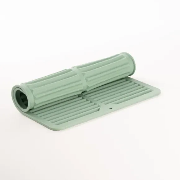 Drying Mat with Ribbed Design - Green, Silicone