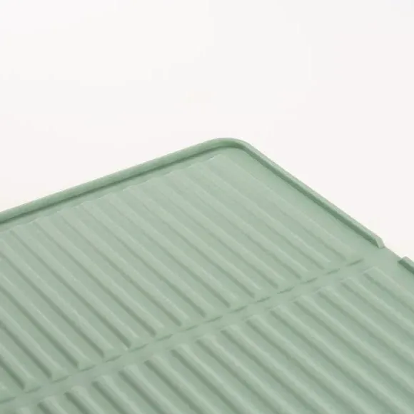 Drying Mat with Ribbed Design - Green, Silicone
