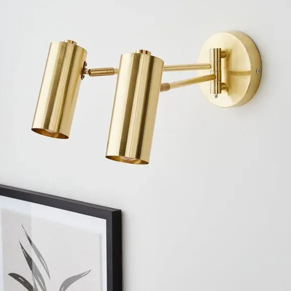 Dual Spotlight Wall Light - Gold