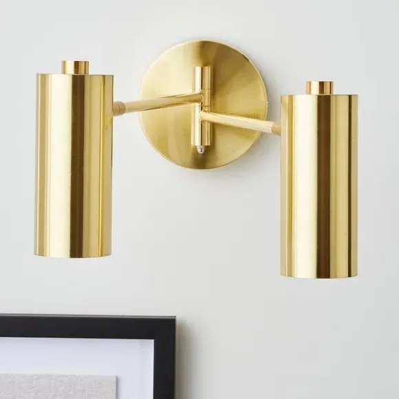 Dual Spotlight Wall Light - Gold