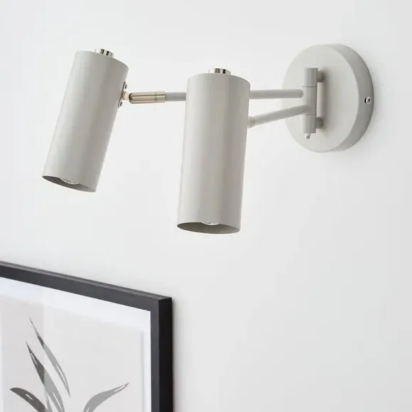 Dual Spotlight Wall Light - Grey