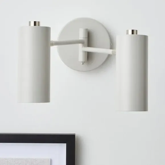 Dual Spotlight Wall Light - Grey
