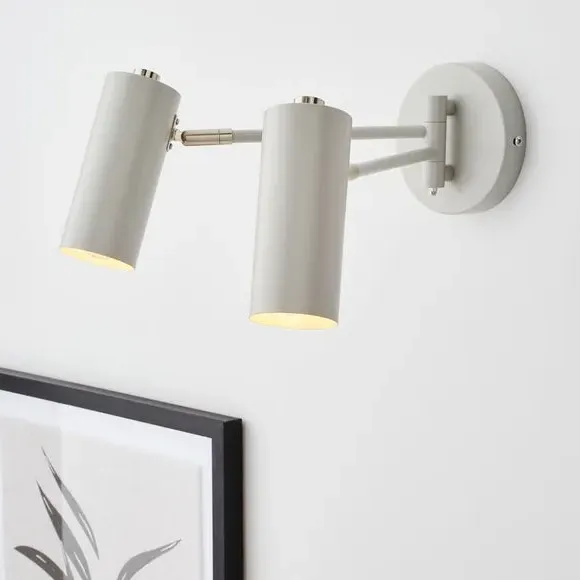 Dual Spotlight Wall Light - Grey