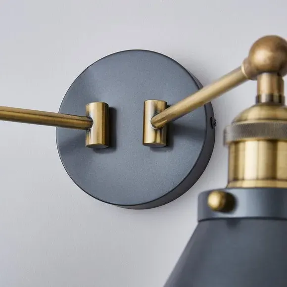 Dual Wall Light - Grey, Metal