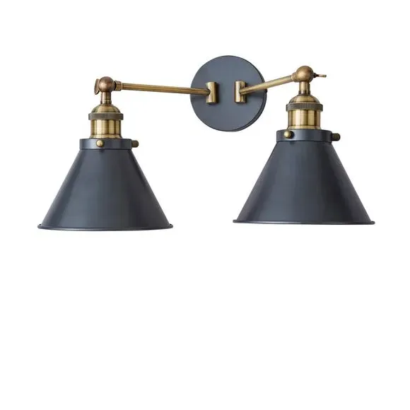 Dual Wall Light - Grey, Metal