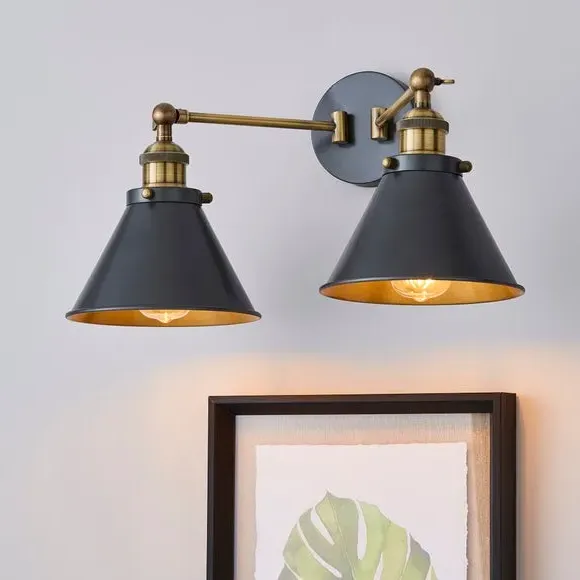 Dual Wall Light - Grey, Metal image