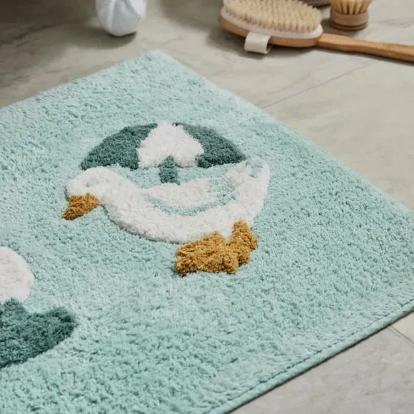 Duck Bath Mat - Seafoam, Cotton