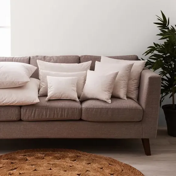 Duck Feather Cushion Pad - White, Cotton