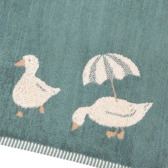 Duck Print Towel - Teal, Cotton