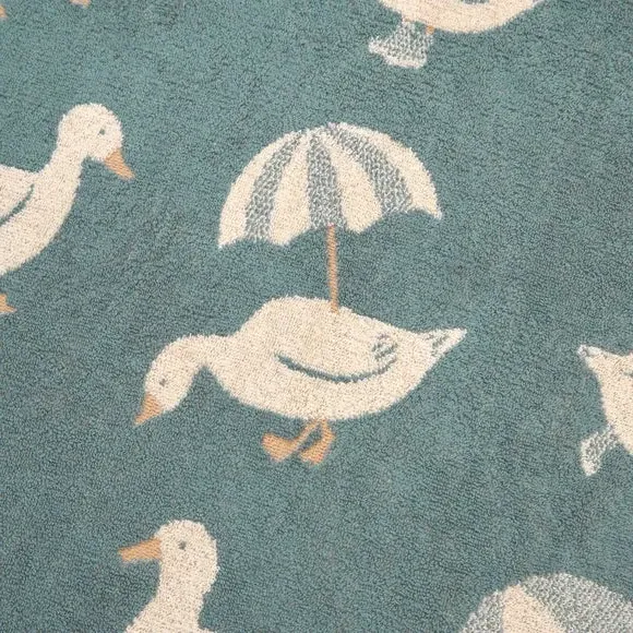 Duck Print Towel - Teal, Cotton