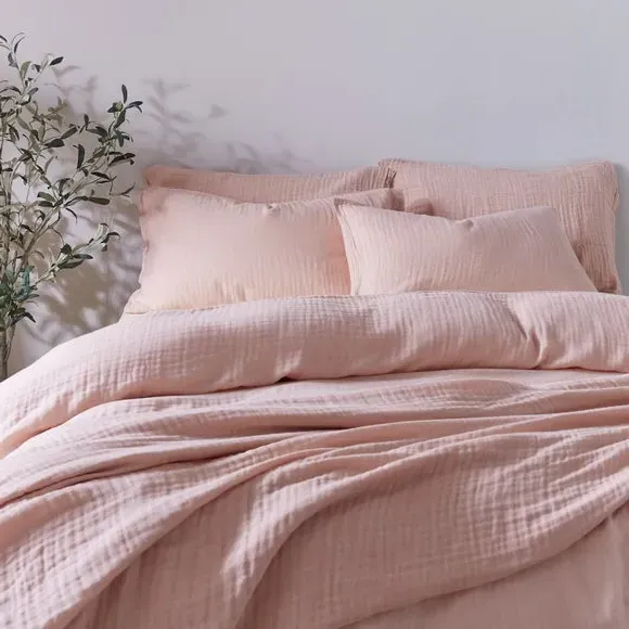 Duvet Cover and Pillowcase Set - Blush, Cotton