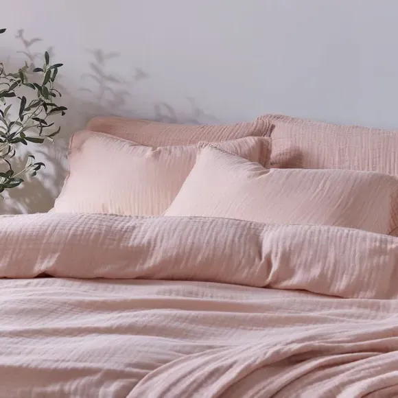 Duvet Cover and Pillowcase Set - Blush, Cotton