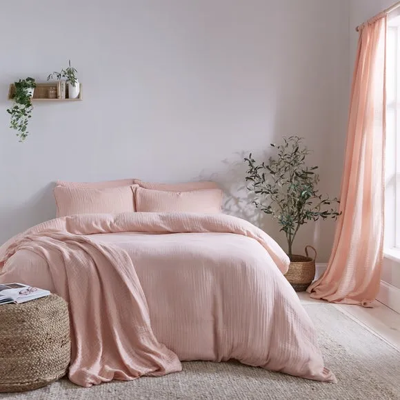 Duvet Cover and Pillowcase Set - Blush, Cotton