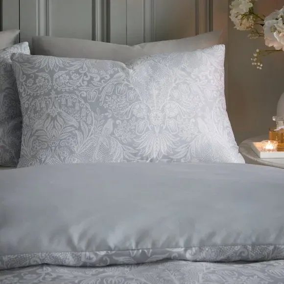 Duvet Cover and Pillowcase Set - Grey, Cotton