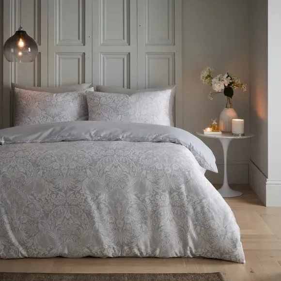 Duvet Cover and Pillowcase Set - Grey, Cotton