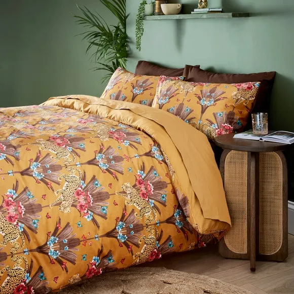 Duvet Cover and Pillowcase Set - Ochre, Velour