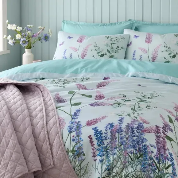 Duvet Cover & Pillowcase Set - Aqua, Cotton