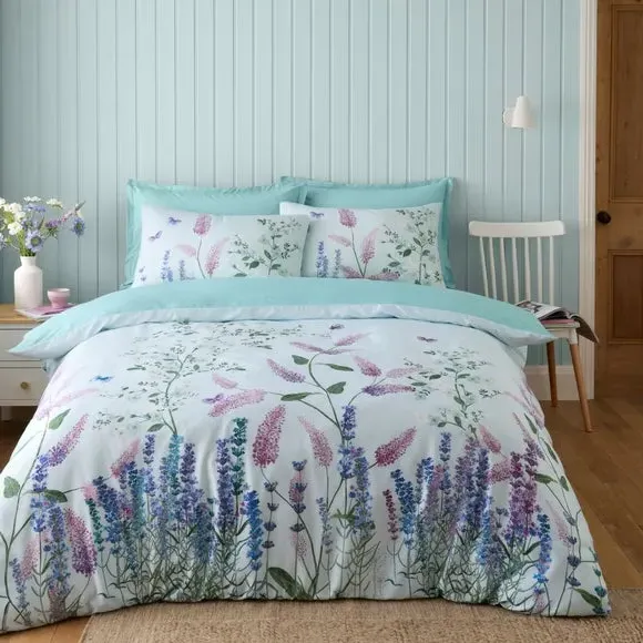 Duvet Cover & Pillowcase Set - Aqua, Cotton