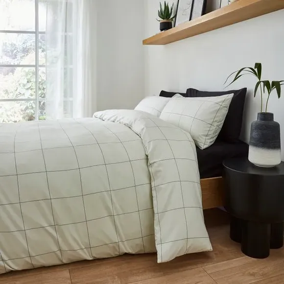 Duvet Cover & Pillowcase Set - Black, Polyester