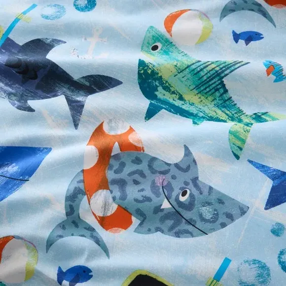 Duvet Cover & Pillowcase Set - Blue, Cotton