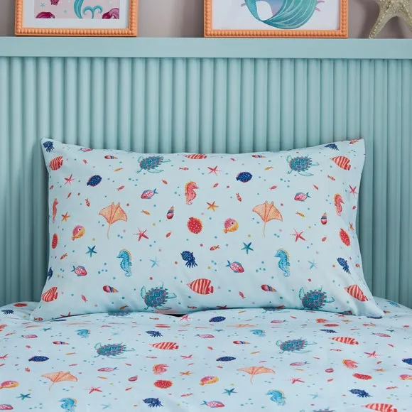 Duvet Cover & Pillowcase Set - Blue, Polycotton