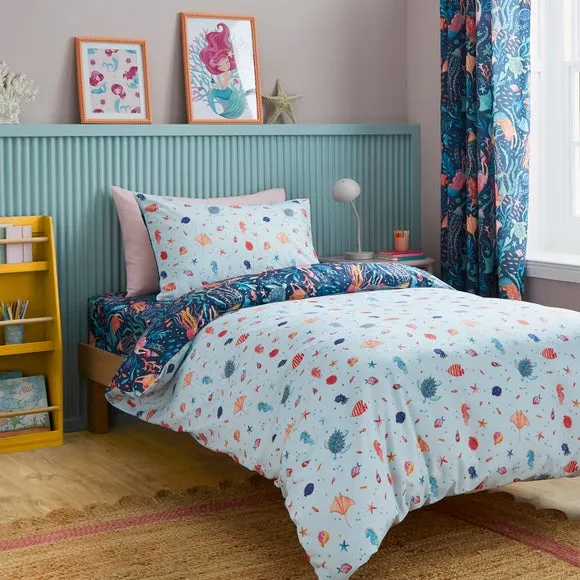 Duvet Cover & Pillowcase Set - Blue, Polycotton