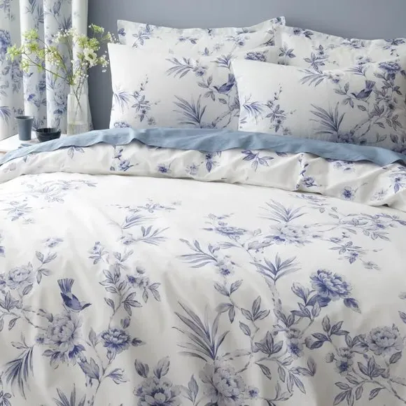 Duvet Cover & Pillowcase Set - Blue, Polycotton