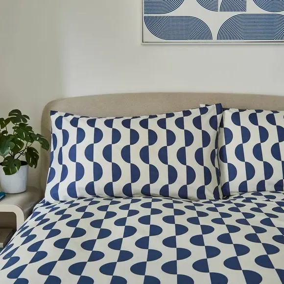 Duvet Cover & Pillowcase Set - Blue, Polyester